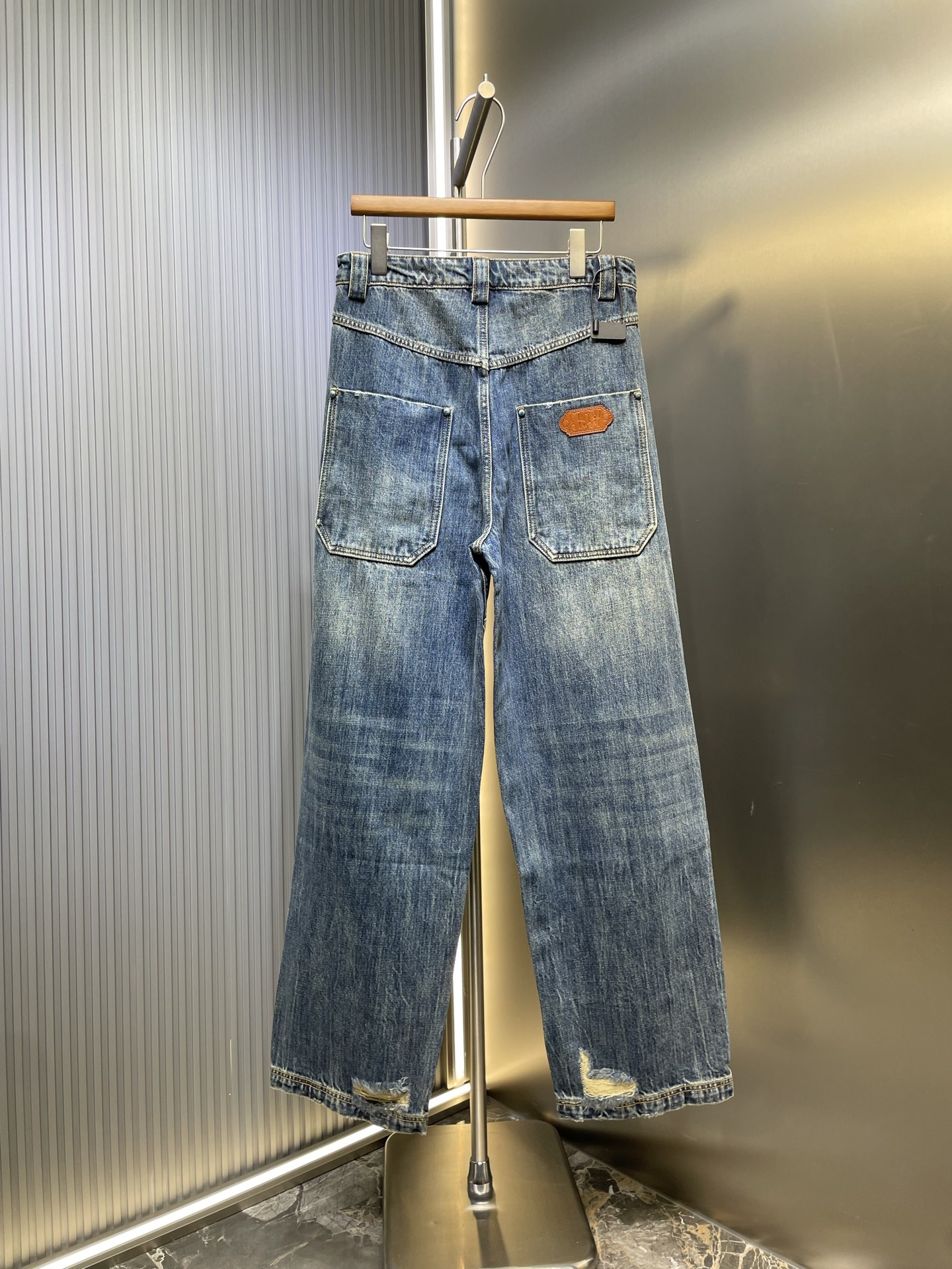 LV 루이비통 터쿼이즈 워시드 데님 카고 팬츠 청바지 의류