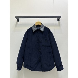 miumiu 미우미우 가죽 카라 드롭숄더 단추 루즈핏 재킷 자켓 의류