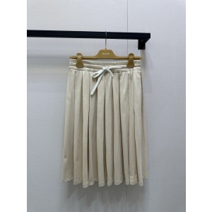 miumiu 미우미우 프리폴 자수 로고 플리츠 미디 스커트 치마 의류