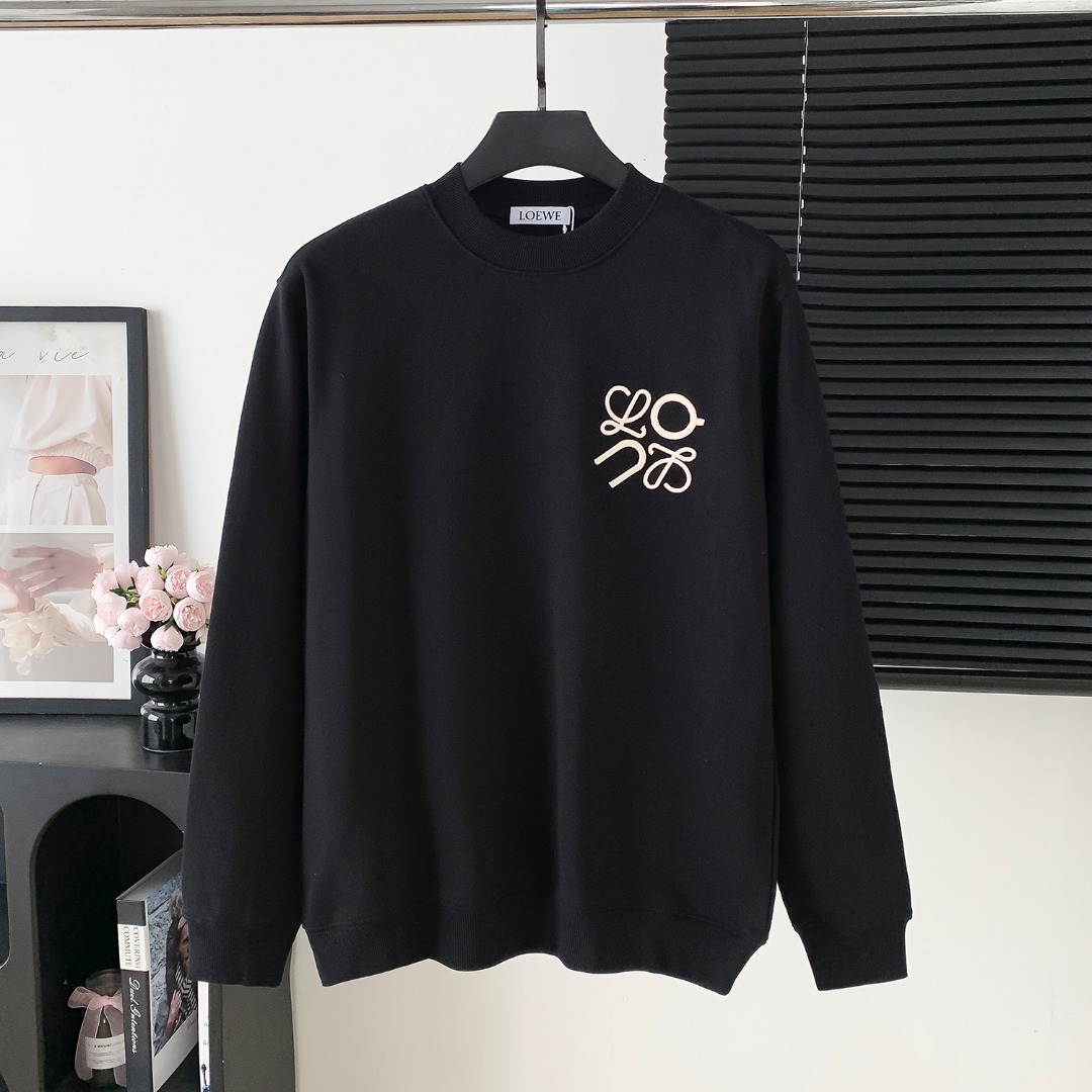 Loewe 로에베 자수 레터링 라운드넥 맨투맨 티셔츠 의류