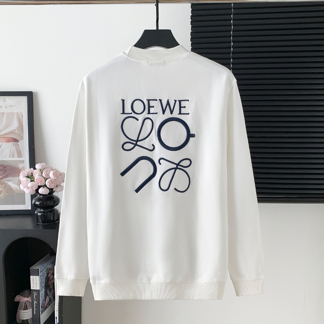 Loewe 로에베 자수 레터링 라운드넥 맨투맨 티셔츠 의류