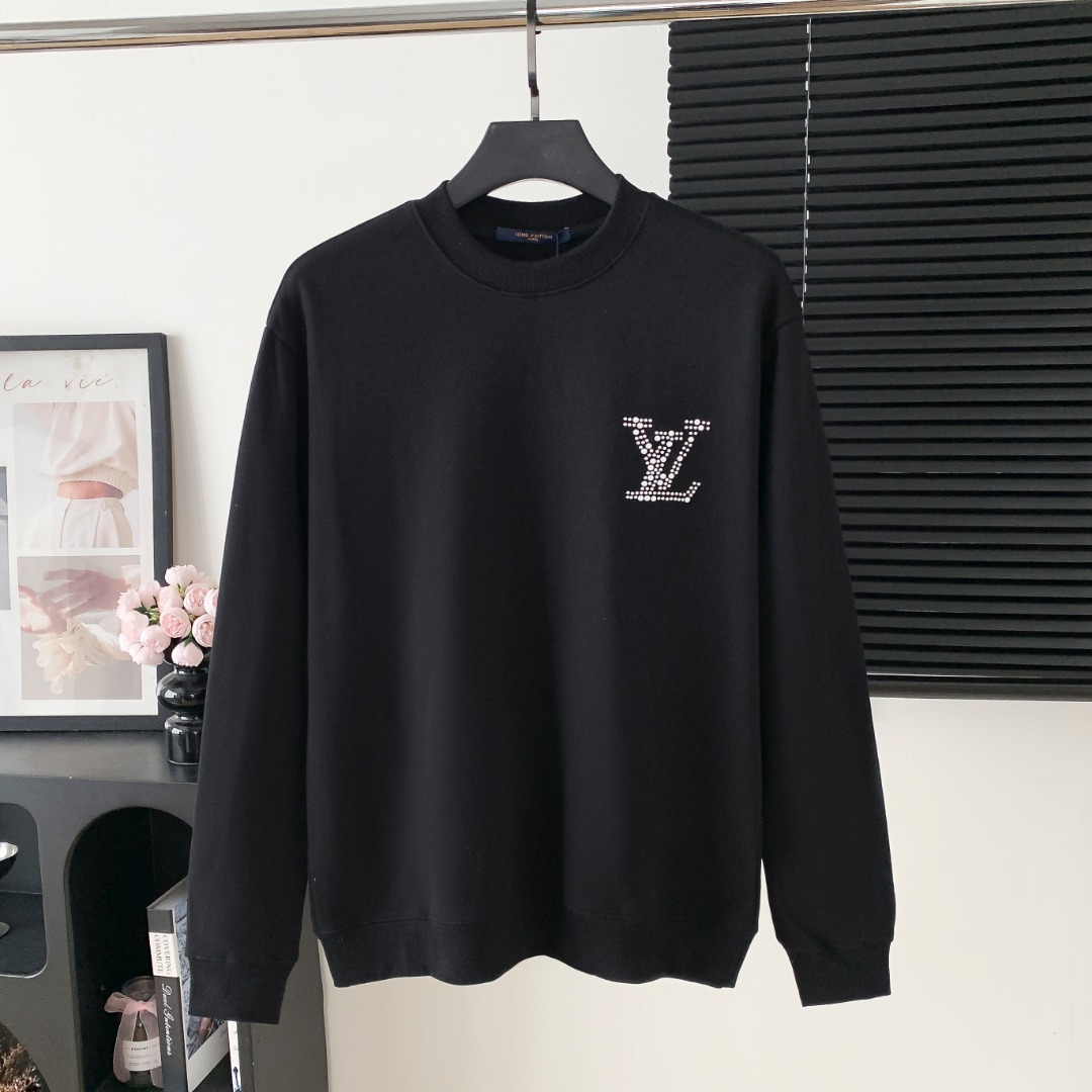 LV 루이비통 스팽글 레터링 라운드넥 맨투맨 티셔츠 의류