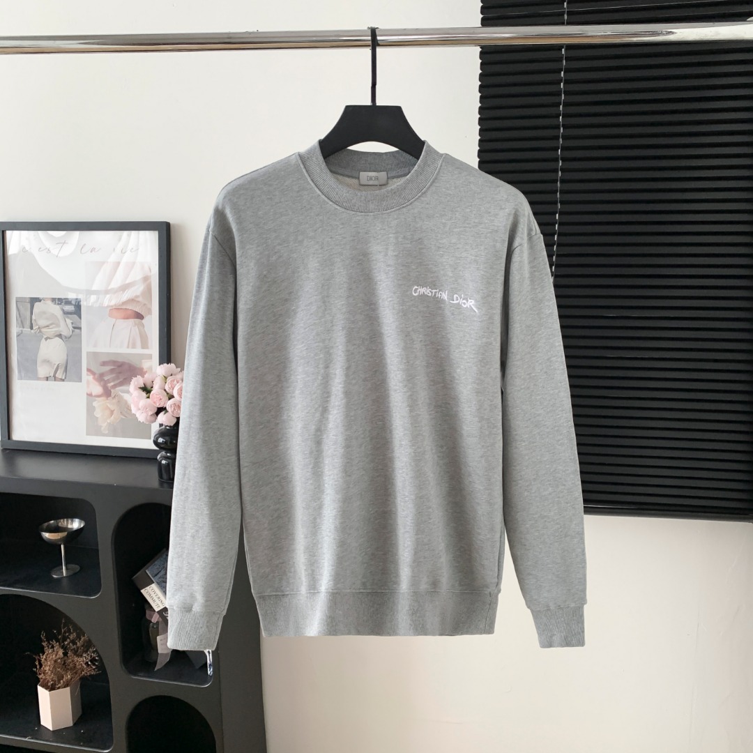DIOR CD 디올 자수 레터링 라운드넥 스웨트 맨투맨 티셔츠 의류