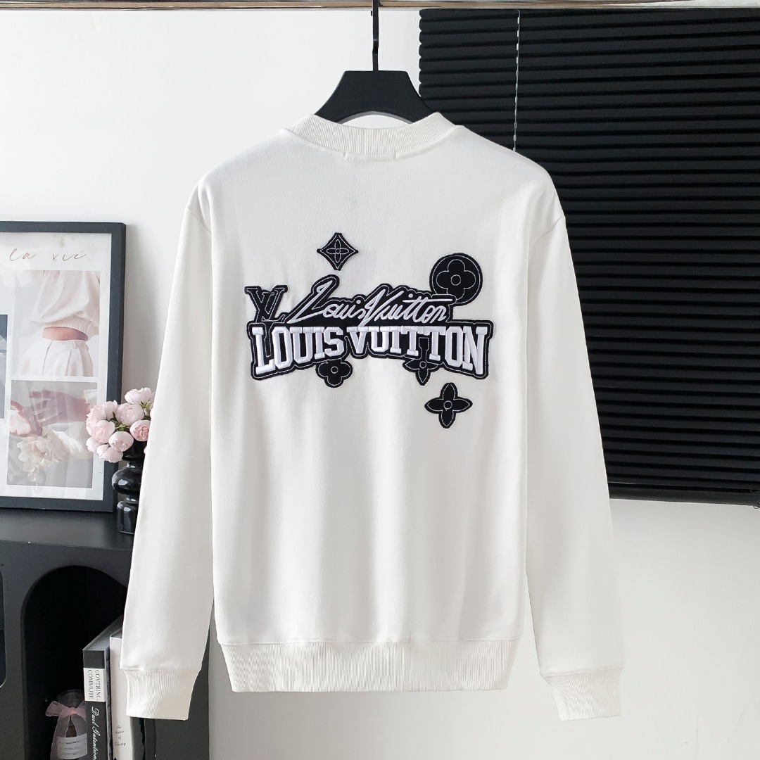 LV 루이비통 자수 레터링 라운드넥 맨투맨 티셔츠 의류