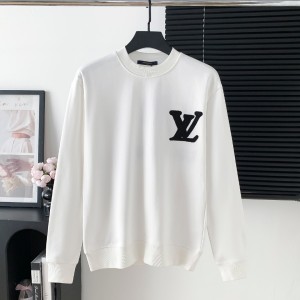 LV 루이비통 번아웃 타월 자수 레터링 라운드넥 맨투맨 티셔츠 의류