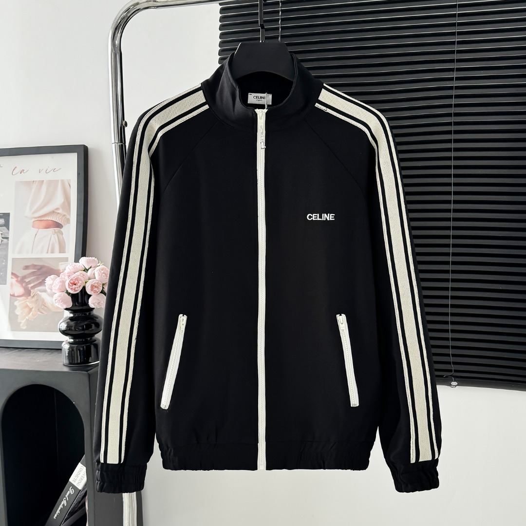 CELINE 셀린느 로고 자수 테이프 지퍼 재킷 자켓 의류