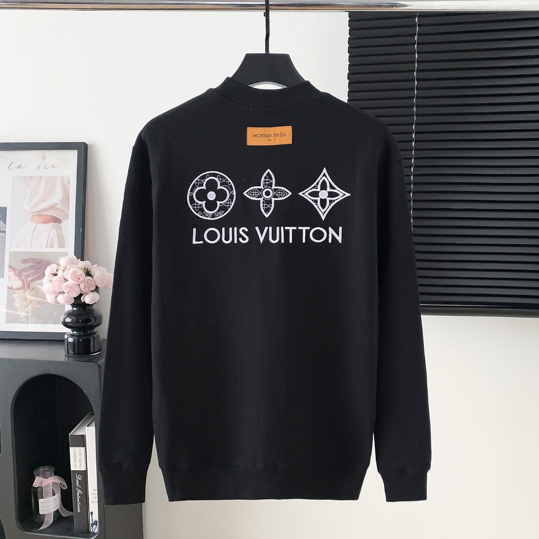 LV 루이비통 대형 로고 자수 라운드넥 맨투맨 티셔츠 의류