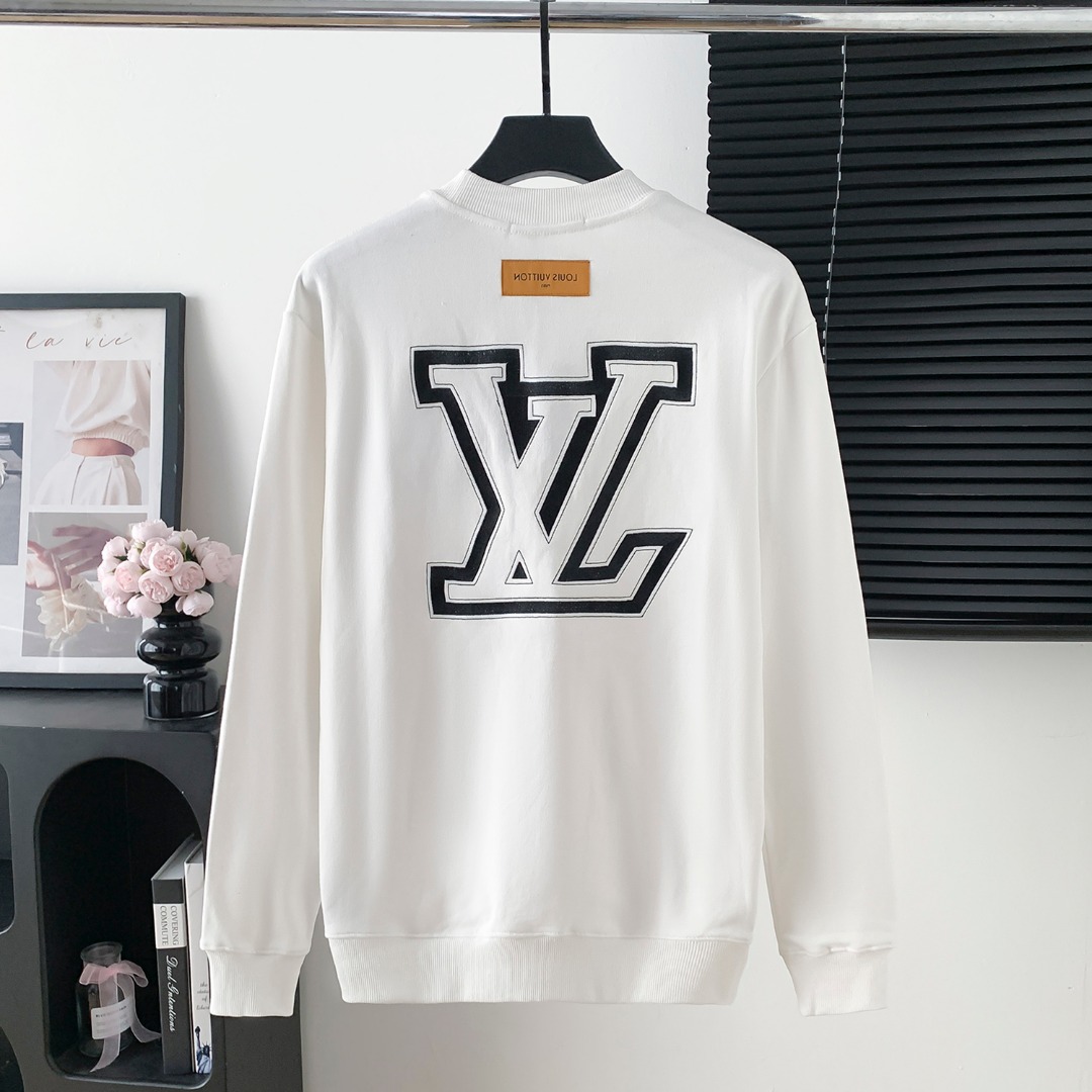 LV 루이비통 대형 로고 자수 라운드넥 맨투맨 티셔츠 의류