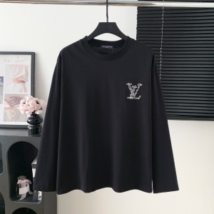 LV 루이비통 원형 로고 스팽글 레터링 긴팔 티셔츠 의류
