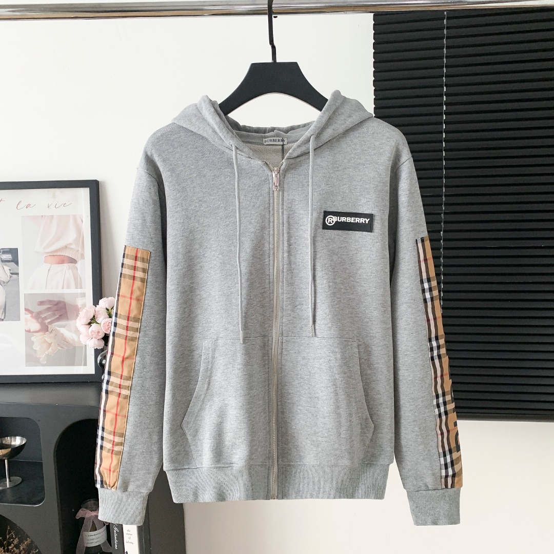 Burberry 버버리 실리콘 로고 지퍼 후드 집업 자켓 재킷 의류
