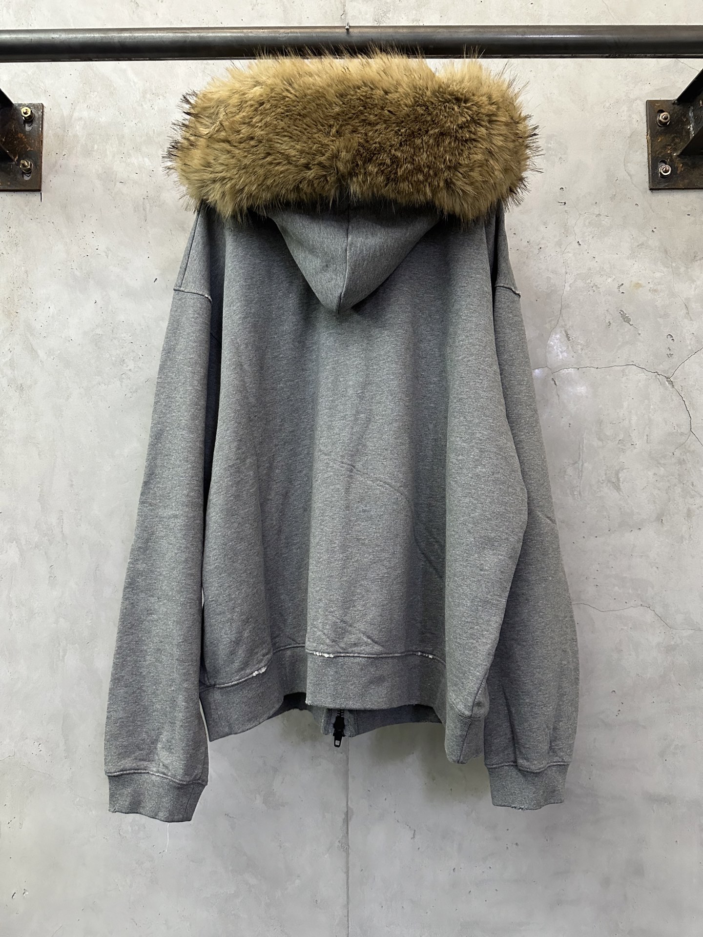 Balenciaga 발렌시아가 퍼 카라 지퍼 후드 집업 자켓 재킷 의류