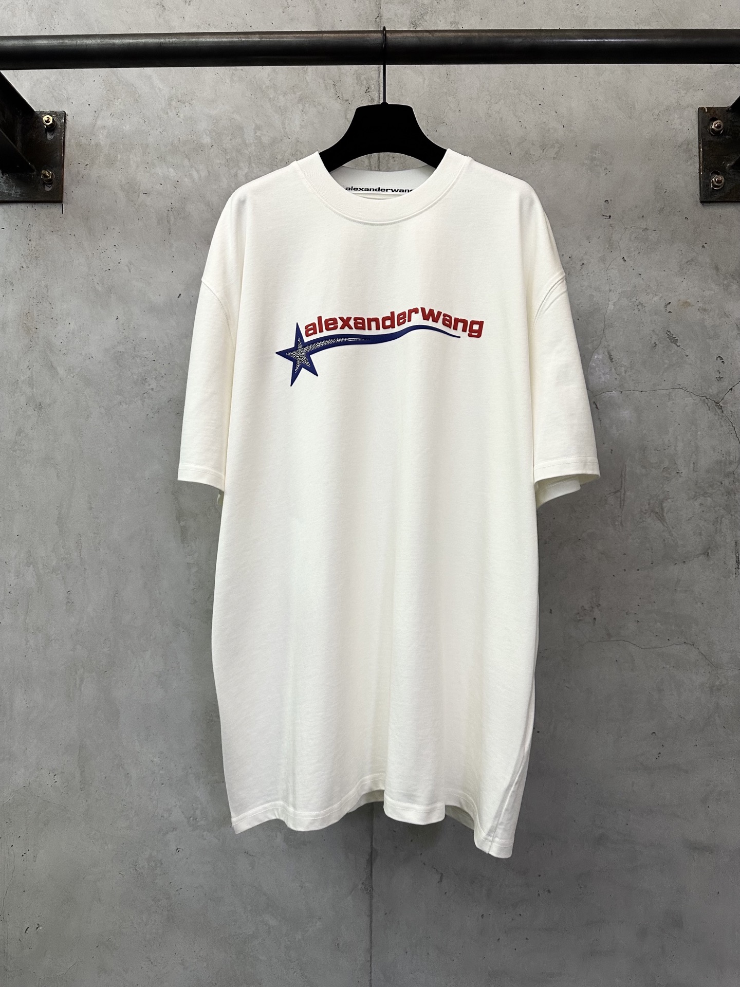 Alexander Wang 알렉산더 왕 별 패턴 크리스탈 장식 반팔 티셔츠 의류