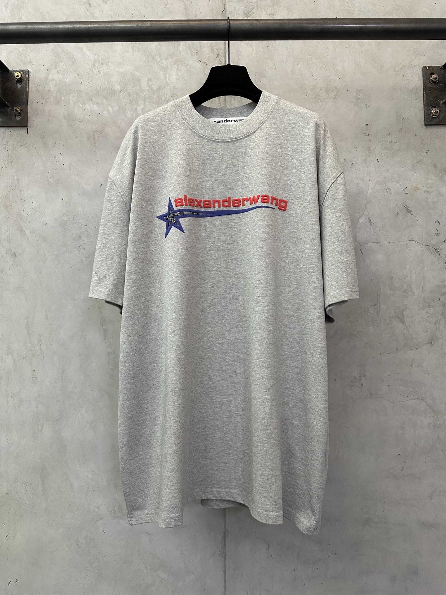 Alexander Wang 알렉산더 왕 별 패턴 크리스탈 장식 반팔 티셔츠 의류