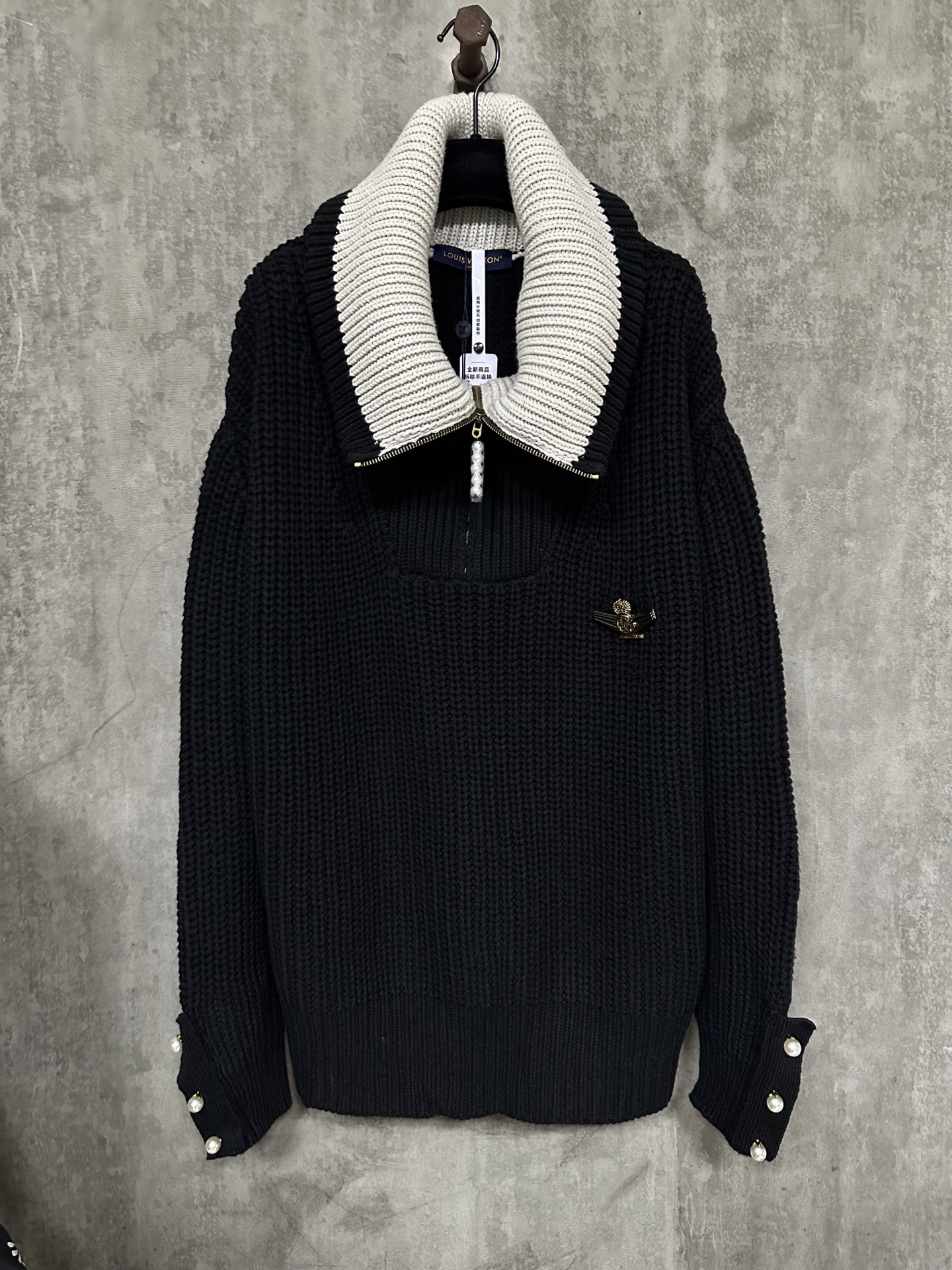 LOUIS VUITTON LV 루이비통 니트 양모 혼방 반지퍼 하프 집업 풀오버 의류