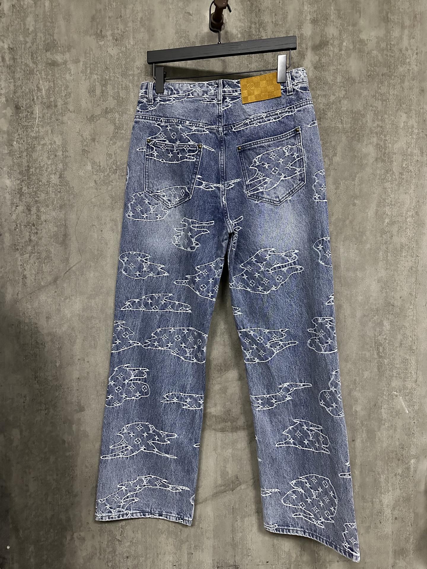 LOUIS VUITTON LV 루이비통 클라우드 자카드 데님 팬츠 청바지 의류