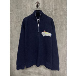 Loewe 로에베 잠수함 자수 반지퍼 하프 집업 긴팔 니트 스웨터 의류