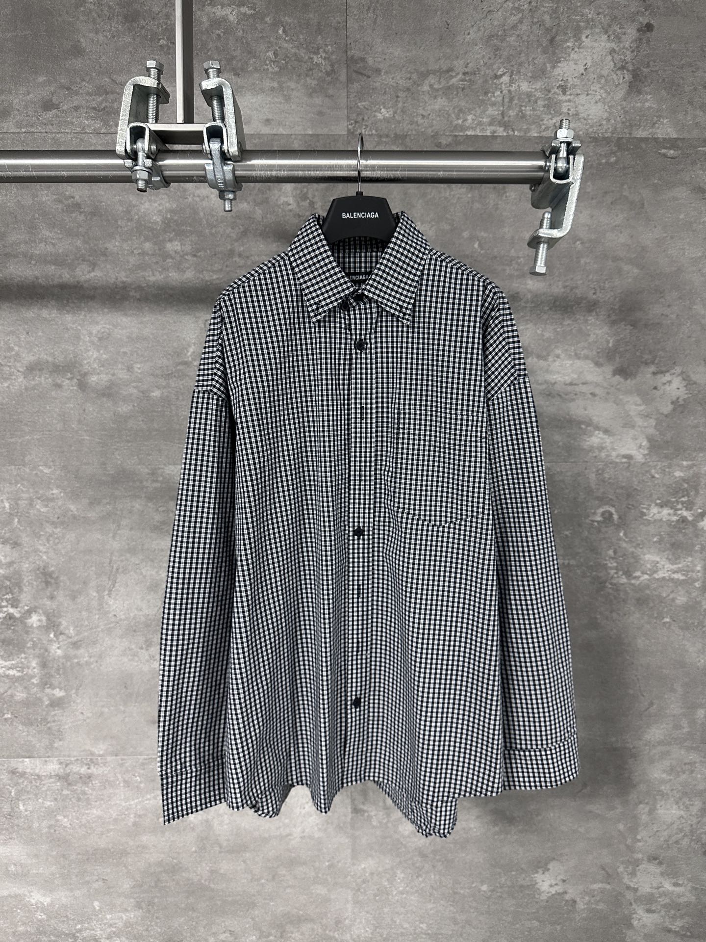 Balenciaga 발렌시아가 체크 스트라이프 로고 셔츠 의류