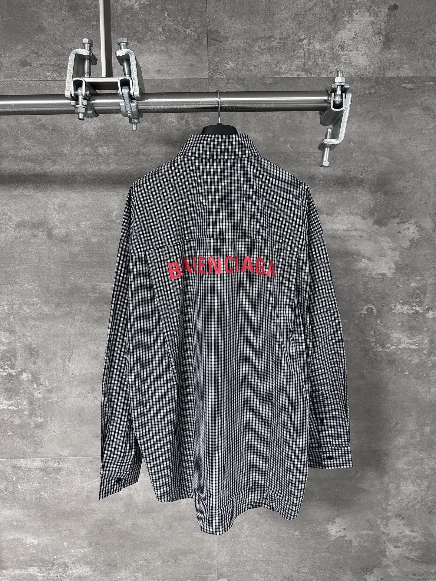 Balenciaga 발렌시아가 체크 스트라이프 로고 셔츠 의류