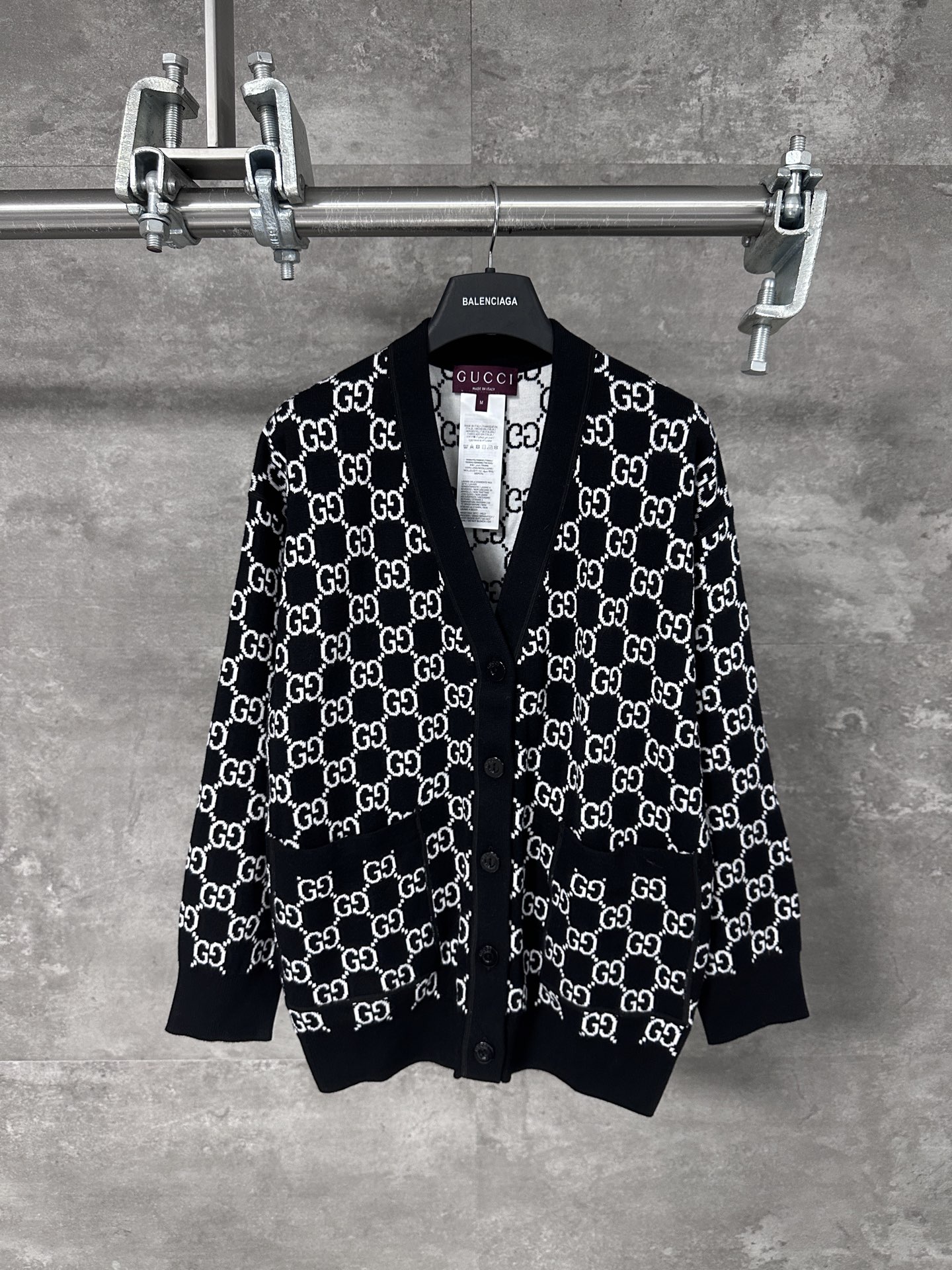 Gucci / 구찌 풀 프린트 순양모 GG 니트 가디건 자켓 의류