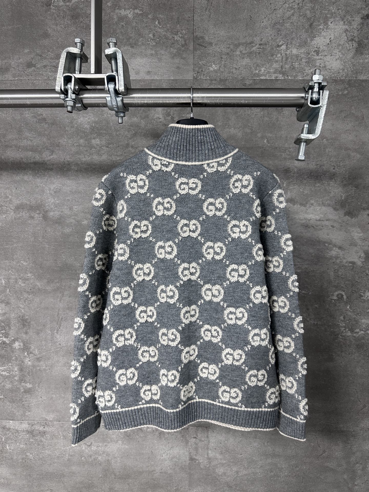 Gucci / 구찌 노티드 울 스티치 풀 프린트 더블 G 집업 자켓 재킷 의류