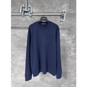 Louis Vuitton LV / 루이비통 로고 풀자수 네이비 라운드 니트 의류