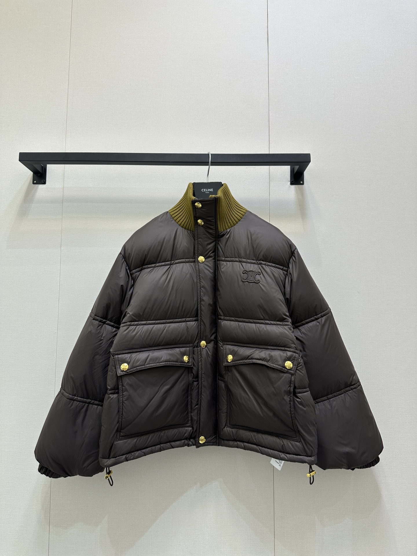 Celine 셀린느 배색 니트 카라 다운 패딩 점퍼 의류