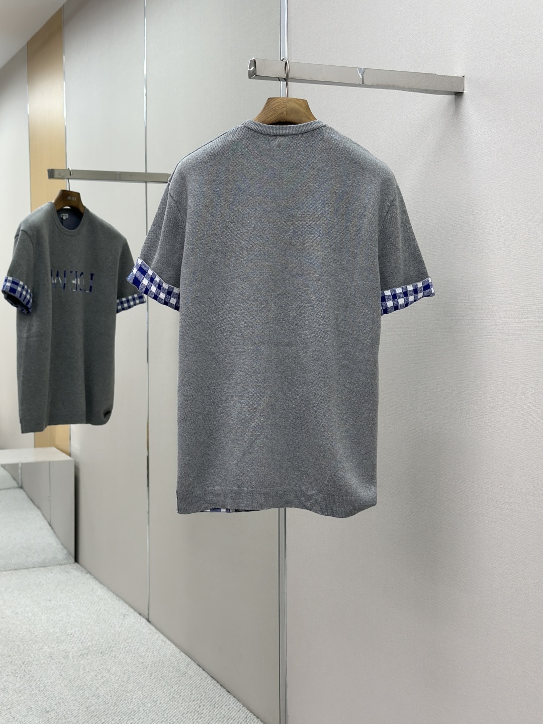 LOEWE 로에베 체크 로고 반팔 티셔츠 의류