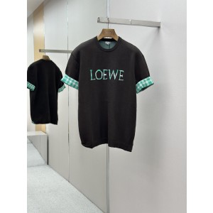 LOEWE 로에베 체크 로고 반팔 티셔츠 의류