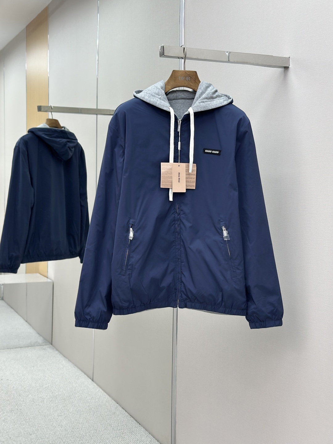 MiuMiu 미우미우 리버서블 양면 후드 집업 자켓 재킷 의류