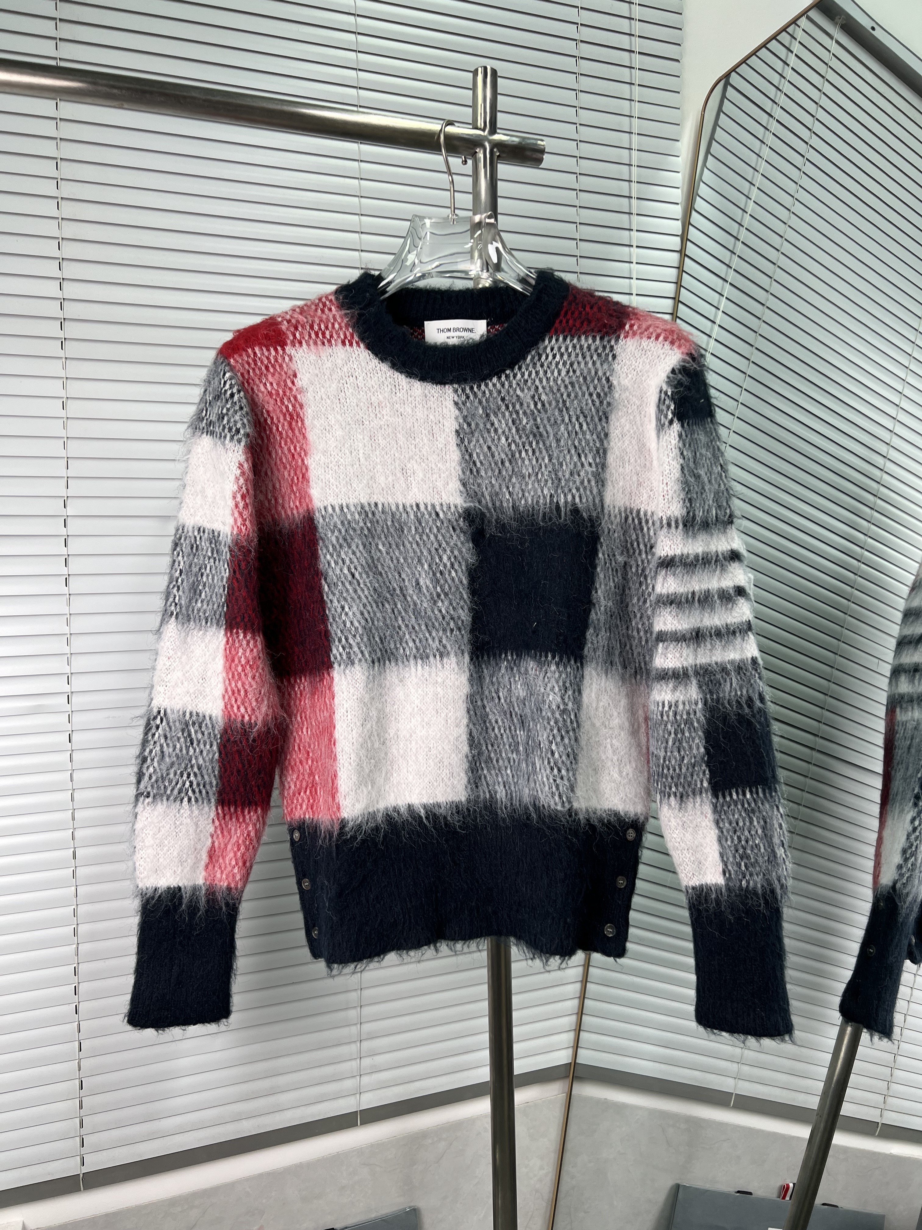 Thom Browne 톰브라운 체크 패턴 모헤어 니트 의류