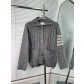 Thom Browne 톰브라운 그레이 스트라이프 케이블 니트 가디건 의류