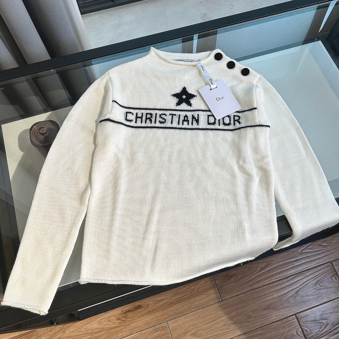 DIOR CD 디올 크루넥 숄더 버튼 긴팔 니트 의류