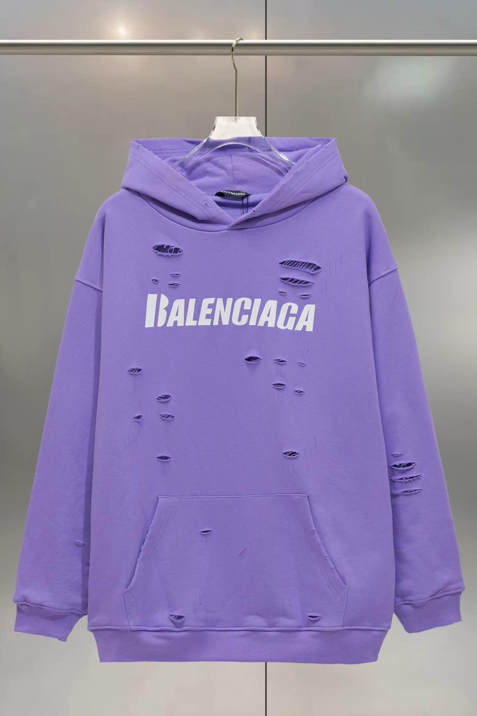Balenciaga 발렌시아가 아트 프린트 더블 레이어 디스트로이드 후드티 의류