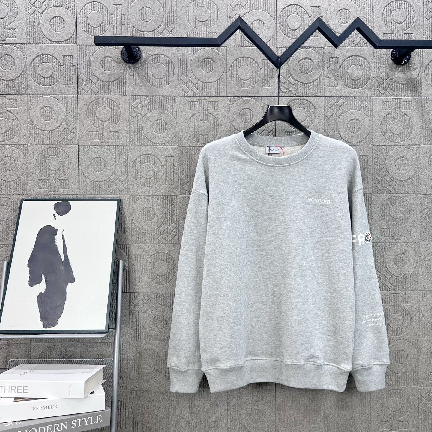 Moncler 몽클레어 몽클레르 로고 자수 & 백프린트 맨투맨 티셔츠 의류