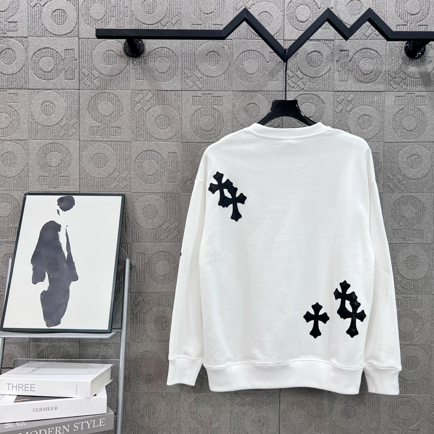 Chrome Hearts CH 크롬하츠 로고 & 십자가 자수 맨투맨 티셔츠 의류