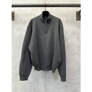 Balenciaga 발렌시아가 소매 실리콘 로고 반 하프집업  니트 의류