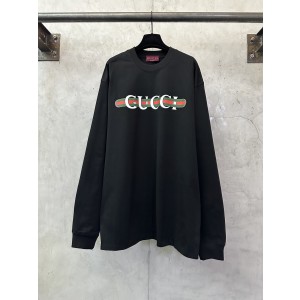 GUCCI 구찌 클래식 로고 프린트 긴팔 티셔츠 의류