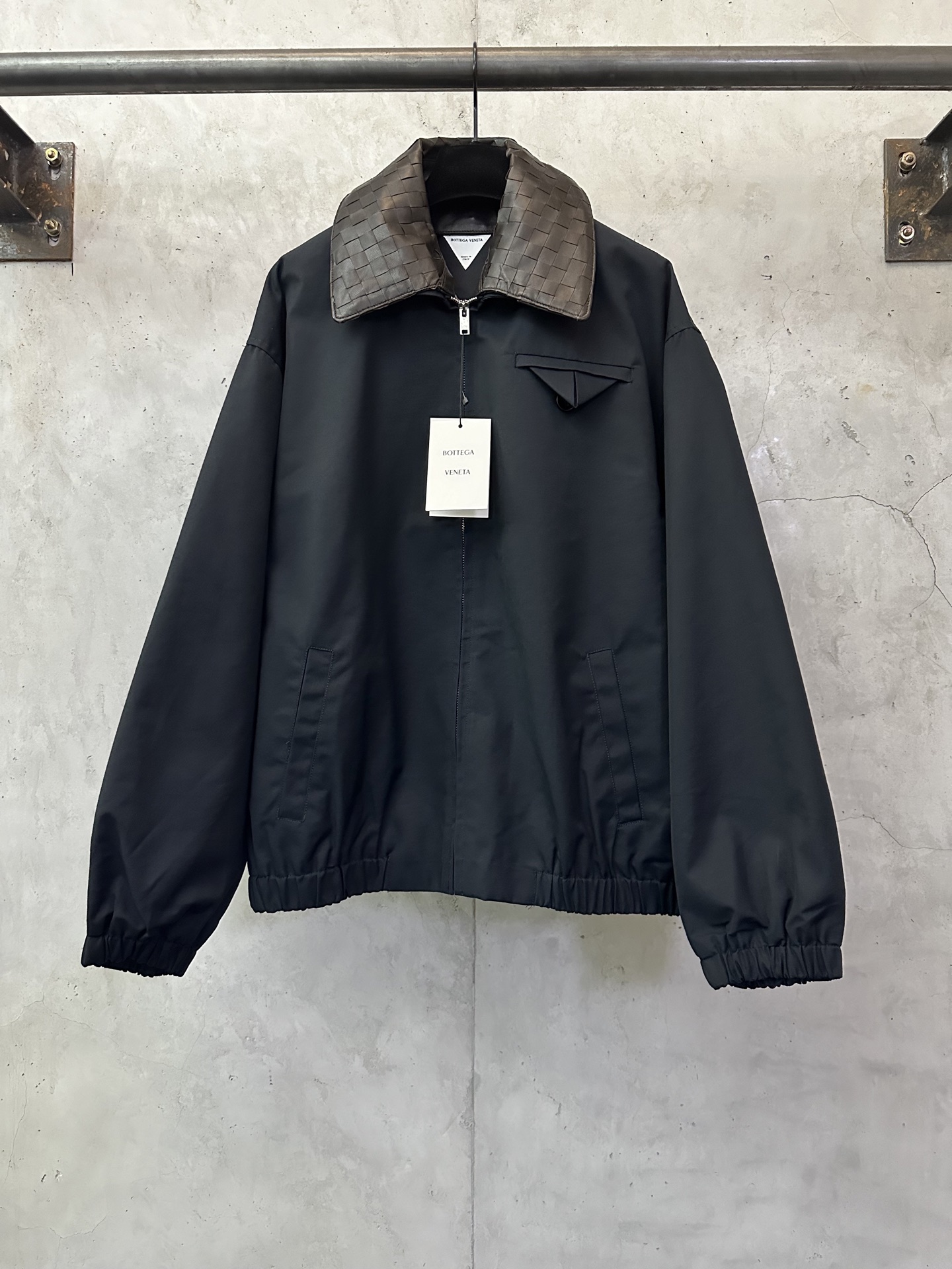 Bottega Veneta BV 보테가 베네타 인트레치아토 양가죽 카라 코튼 집업 자켓 재킷 의류