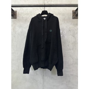 LOEWE 로에베 자수 로고 울 블렌드 후드티 스웨트셔츠 의류