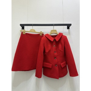 miumiu 미우미우 클래식 레드 울 자켓 + 스커트 세트 의류