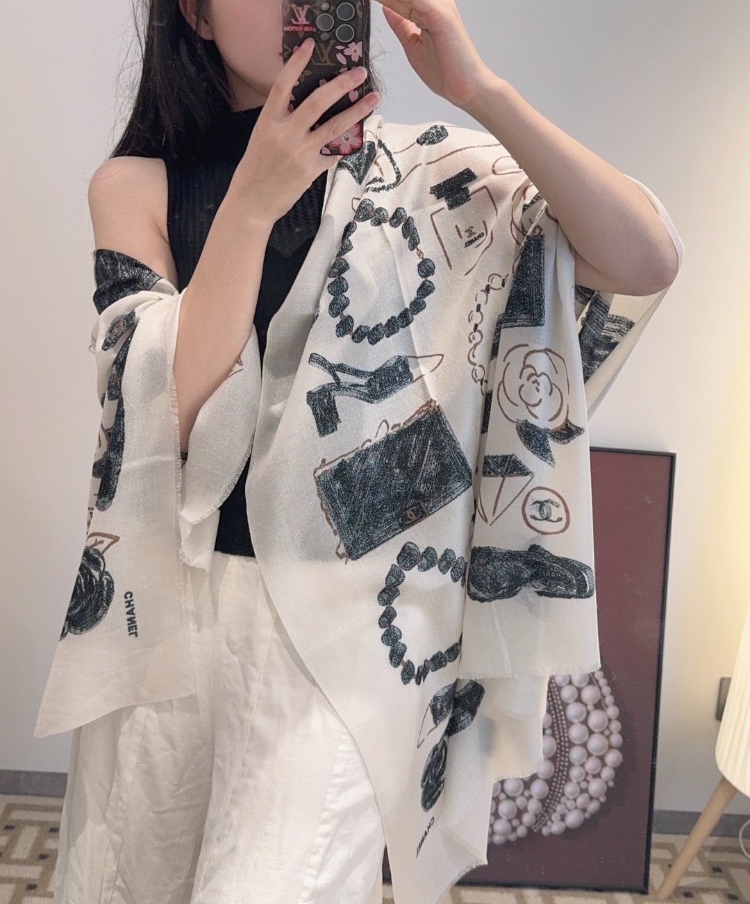 Chanel 샤넬 캐시미어 스카프 목도리 머플러