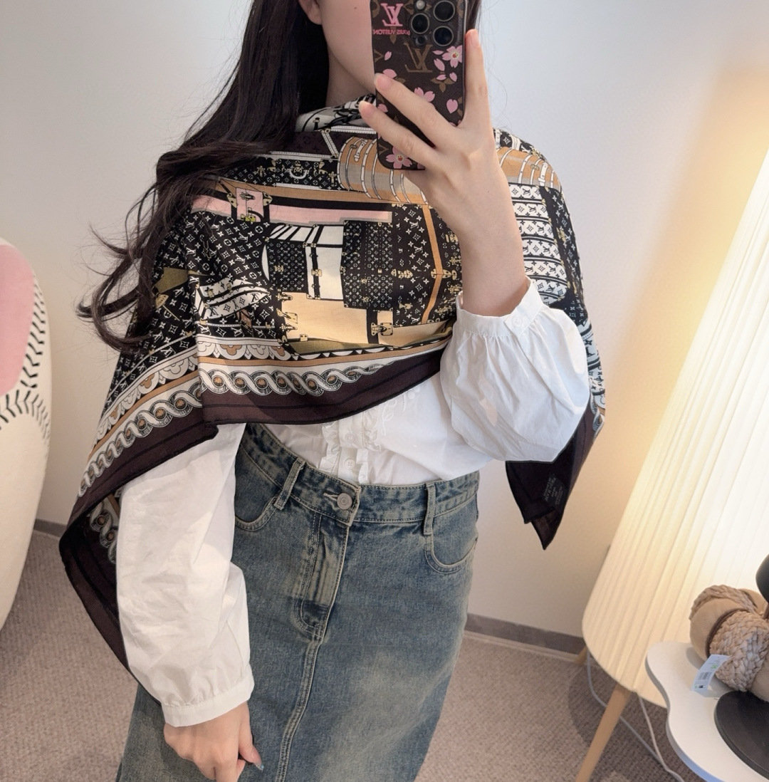 LV 루이비통 벨벳 스카프 머플러 목도리