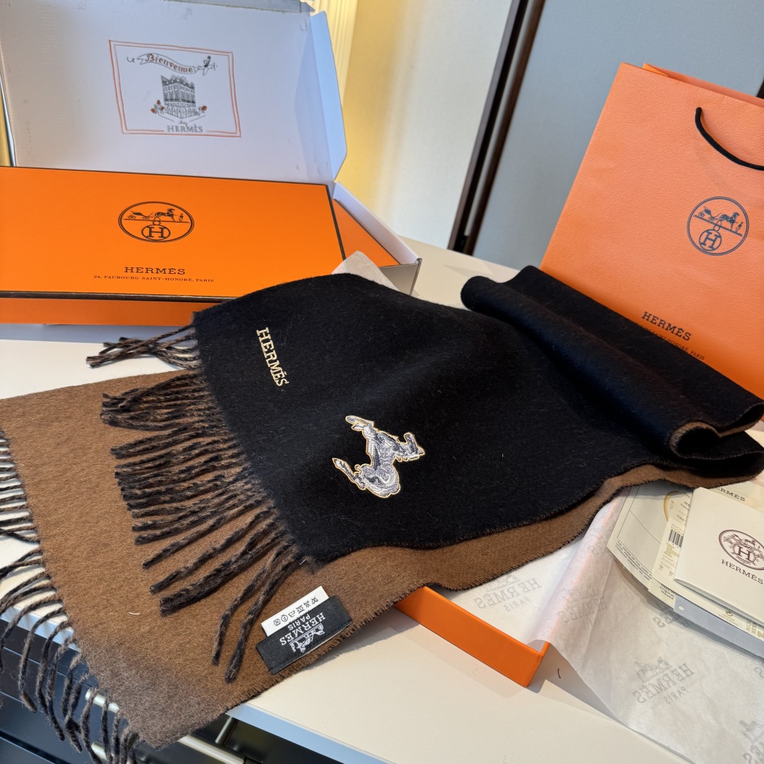 Hermes 에르메스 양면 스카프 머플러 목도리