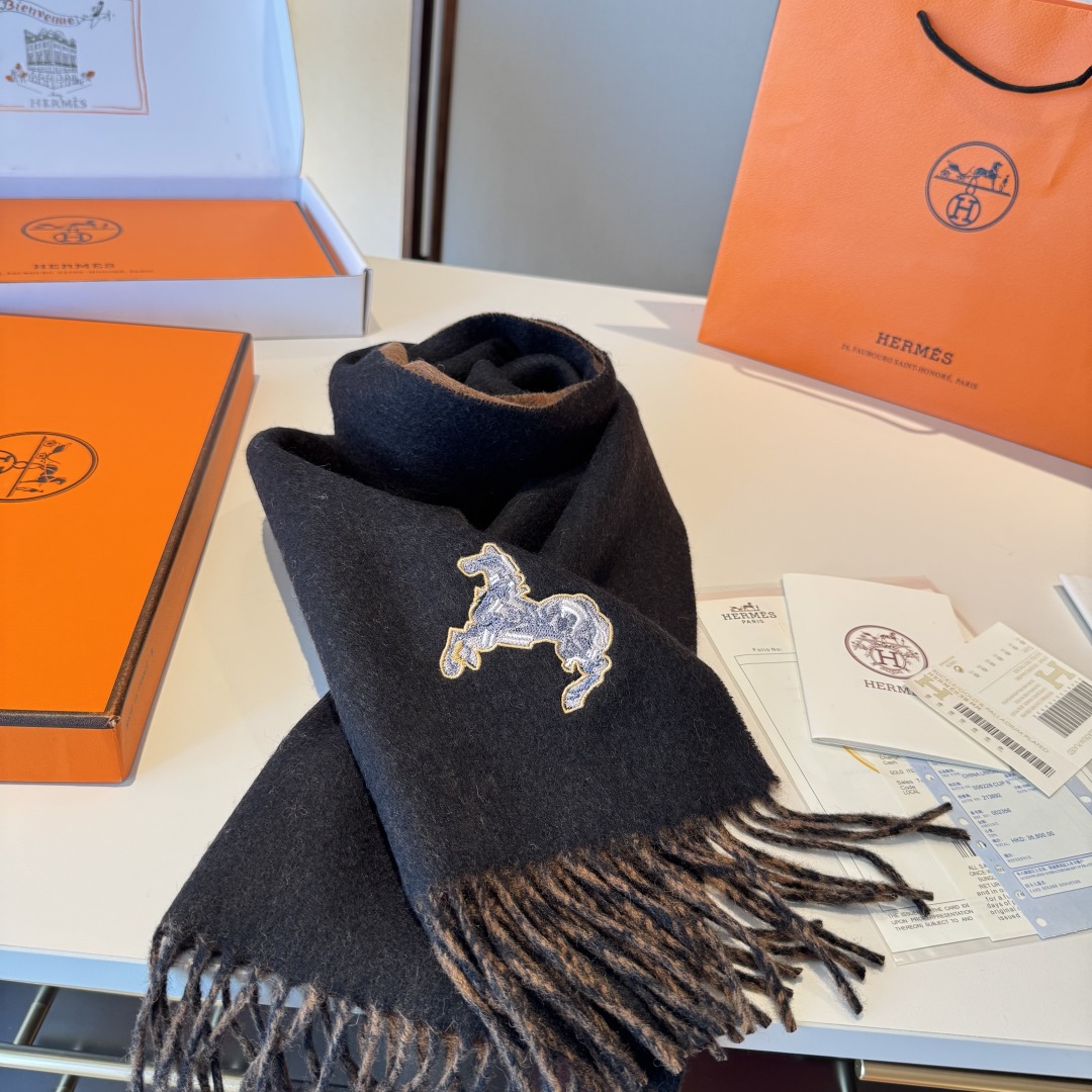 Hermes 에르메스 양면 스카프 머플러 목도리