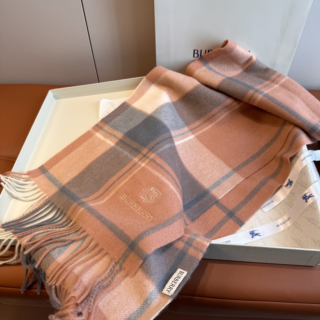 Burberry 버버리 고급 자수 로고 스카프 머플러 목도리