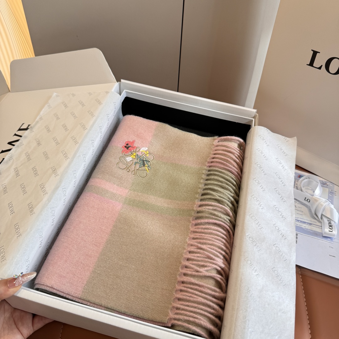 Loewe 로에베 더블 컬러 캐시미어 머플러 목도리