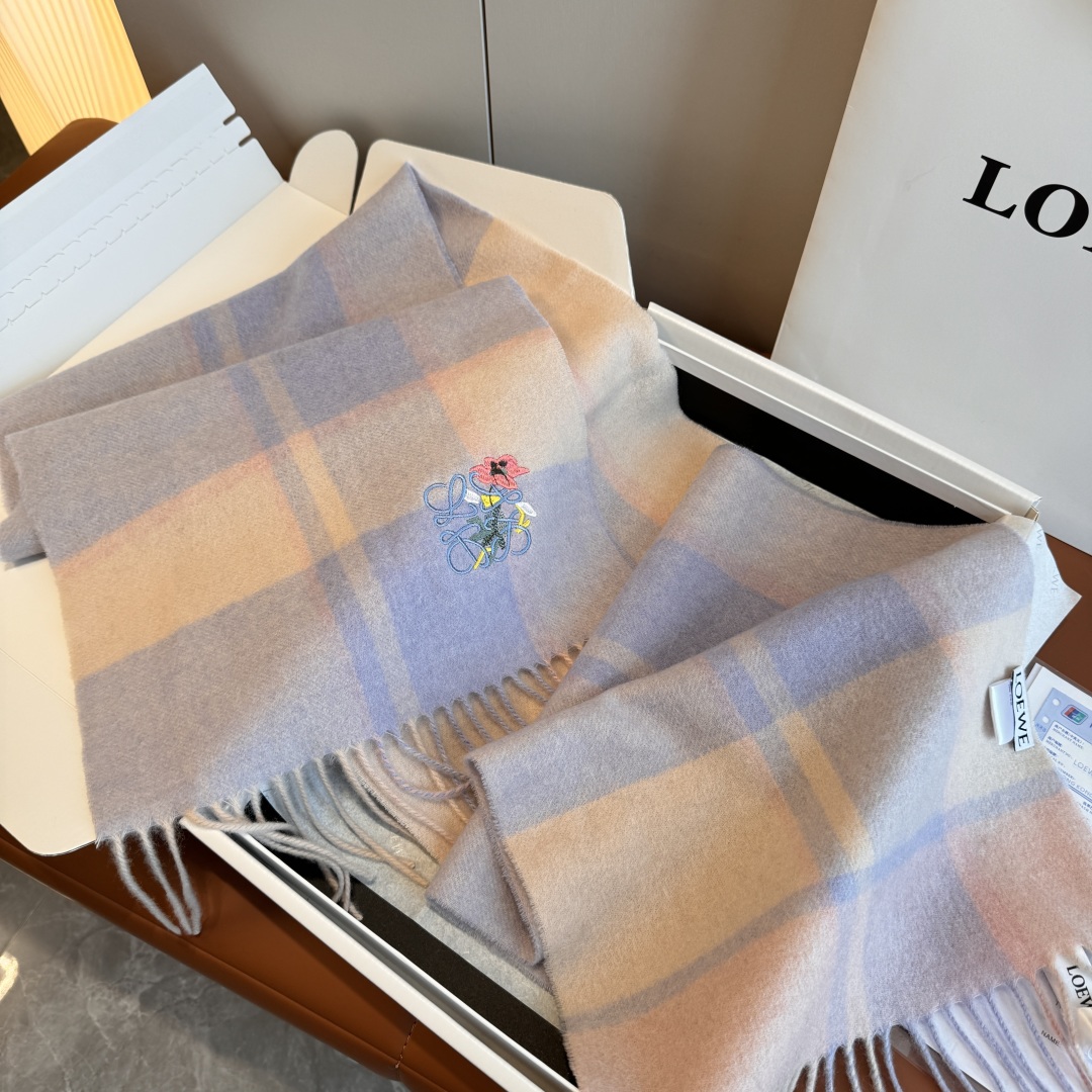 Loewe 로에베 더블 컬러 캐시미어 머플러 목도리