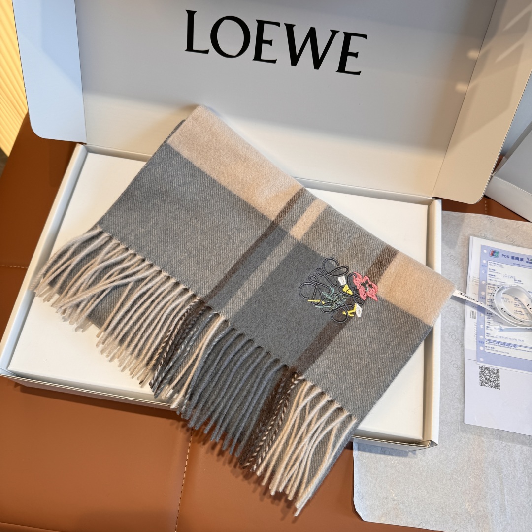 Loewe 로에베 더블 컬러 캐시미어 머플러 목도리