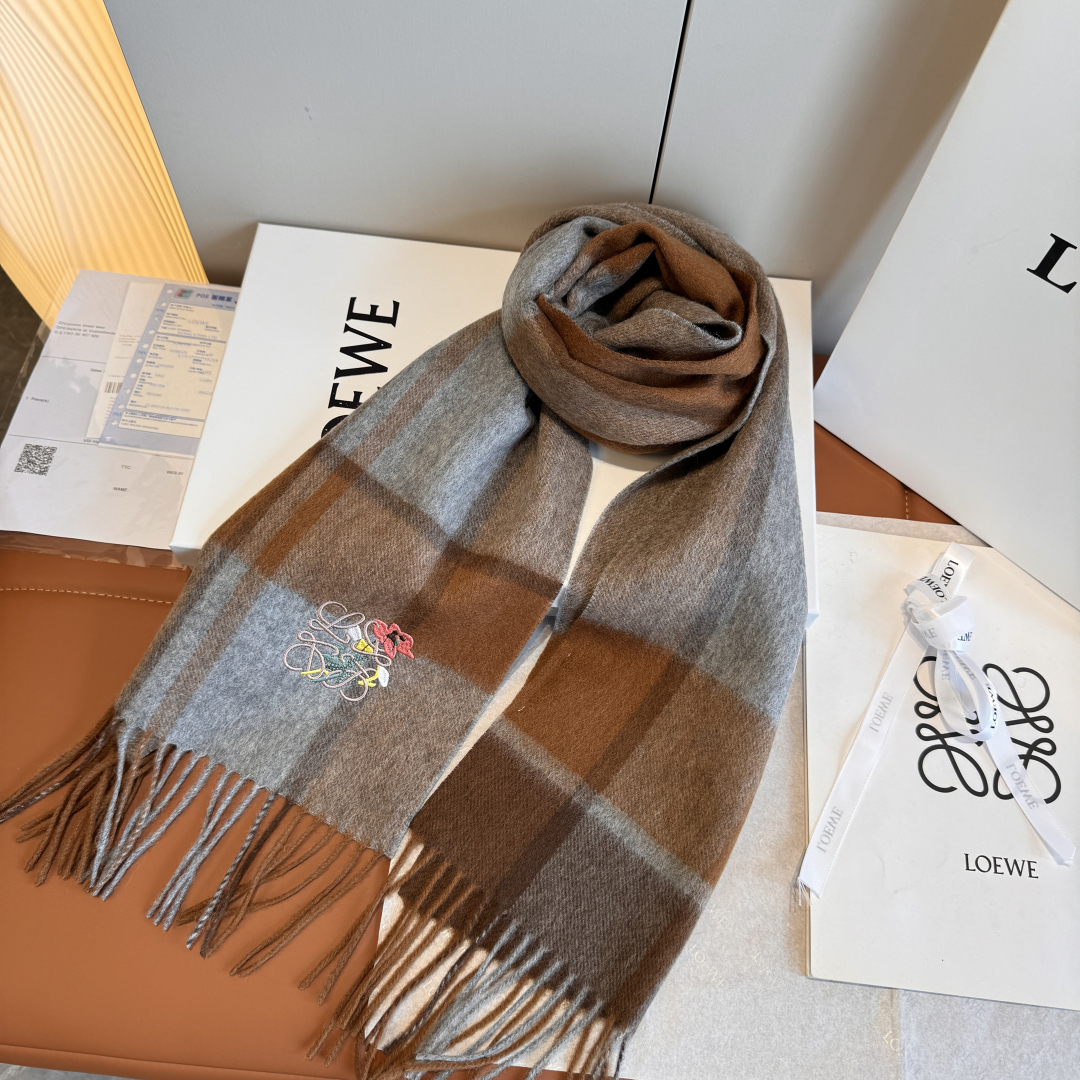 Loewe 로에베 더블 컬러 캐시미어 머플러 목도리