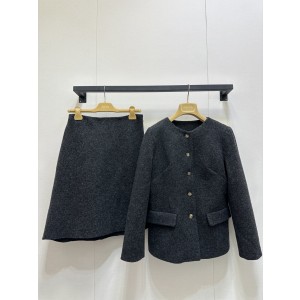 miumiu 미우미우 허리 라인 울 자켓 + 미니 스커트 세트 의류